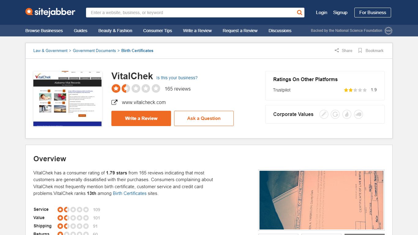 VitalChek Reviews - 157 Reviews of Vitalcheck.com | Sitejabber